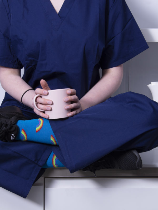 Nurse with Raimbow Compression Socks