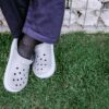 Nurse with Crocs & Compression Socks