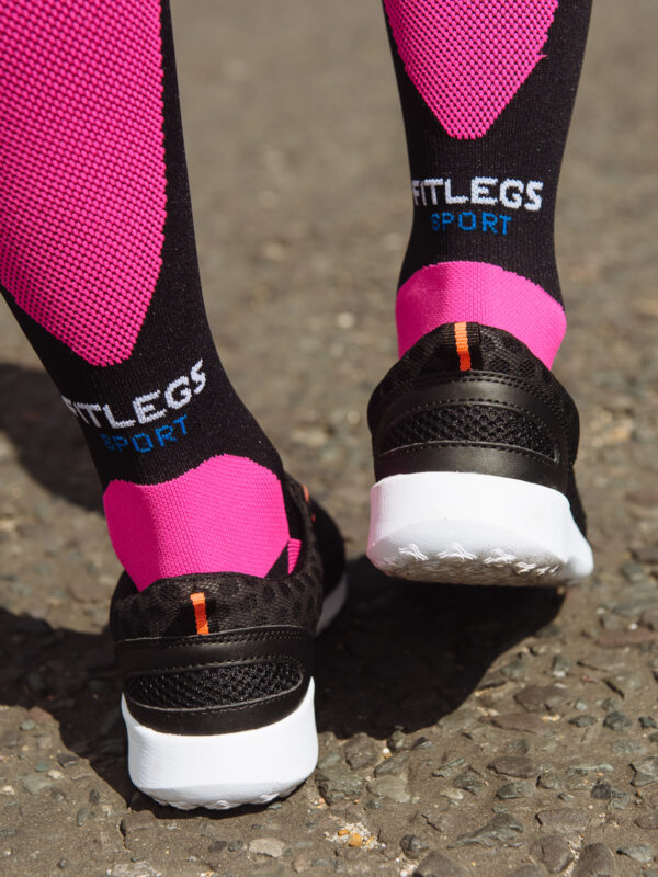 Fitlegs Pink and Black Sport Compression Socks