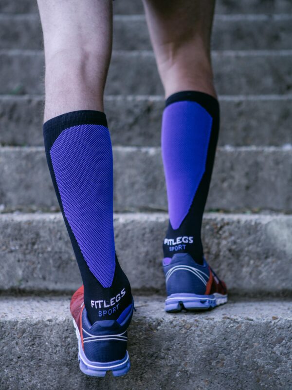 Fitlegs Purple and Black Sport Compression Socks